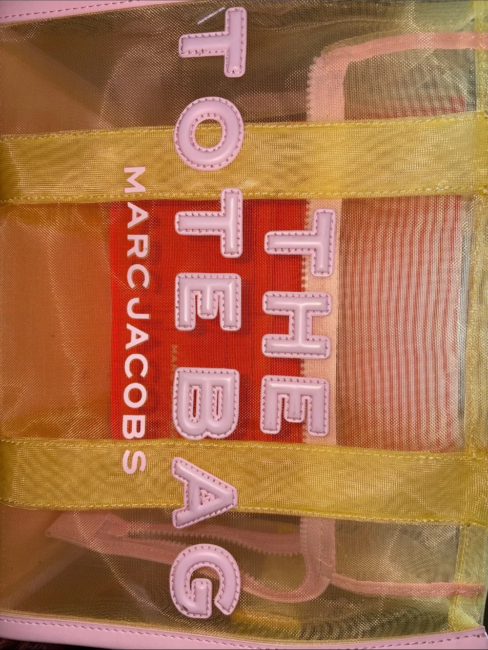 Marc Jacobs Transparent Tote with Yellow Straps and Pink Trim - Picture 3 of 16